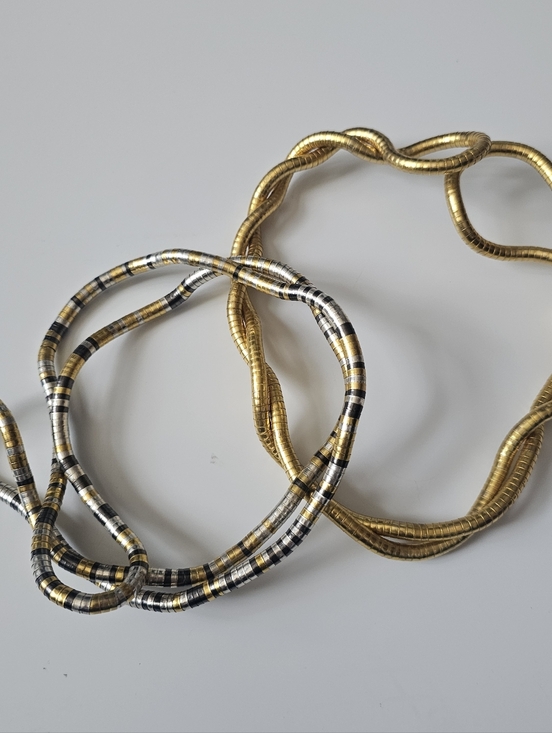 Jewelry - Da Vinci Moldable Bendable Sculptural Tri-Metal Snake Necklace Bracelet Set Of 2